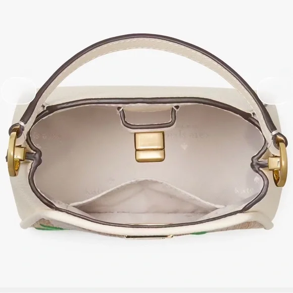 🌸 KATE SPADE “Phoebe” Straw Mini Top Handle Crossbody — Floral Embroidered 🌸 - Picture 5 of 11